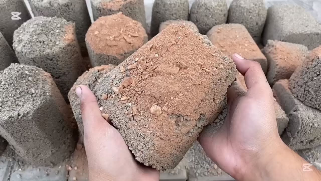 ASMR stone sandcement dry + water tub crumbling video super crunchy texture 🤩RS ASMR