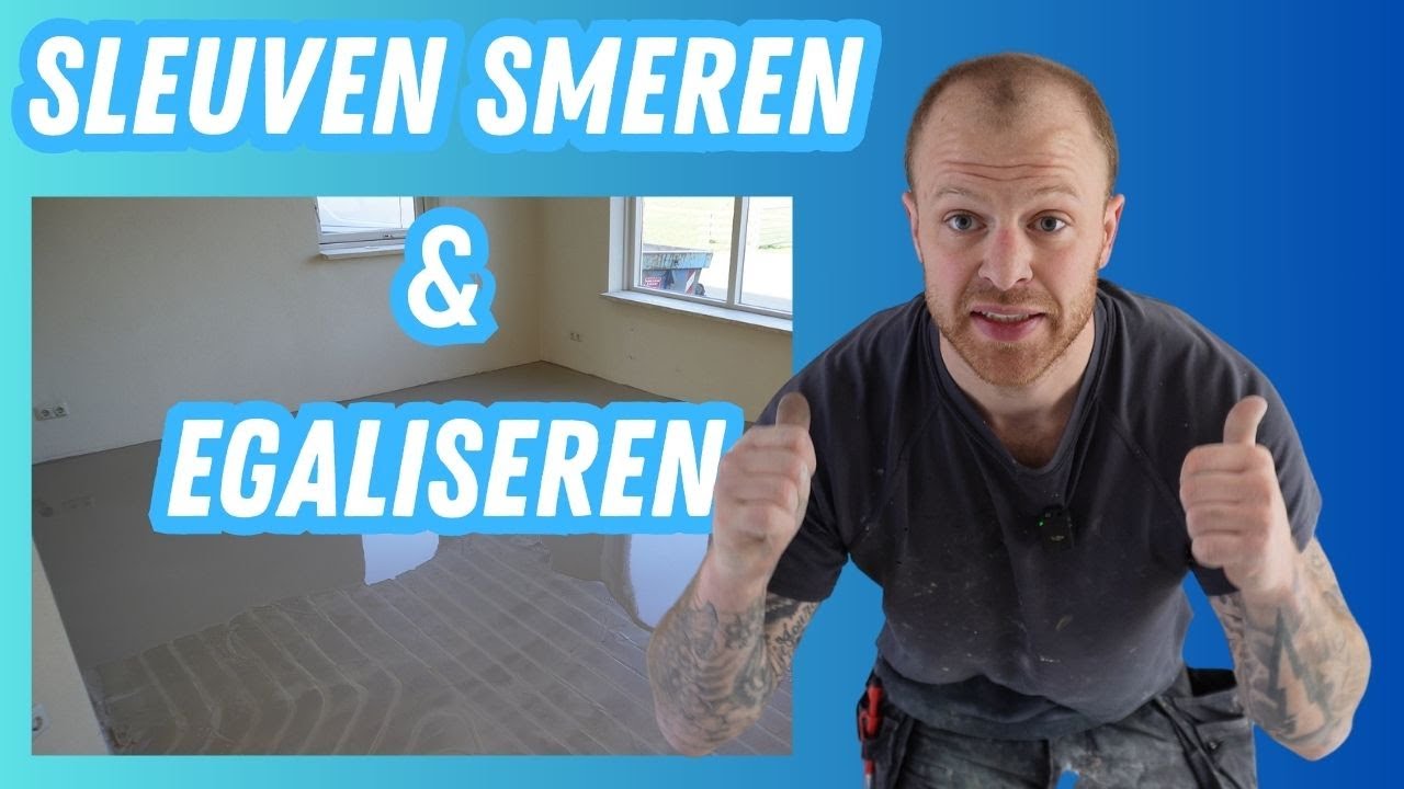 Vloerverwarming sleuven dicht smeren en egaliseren