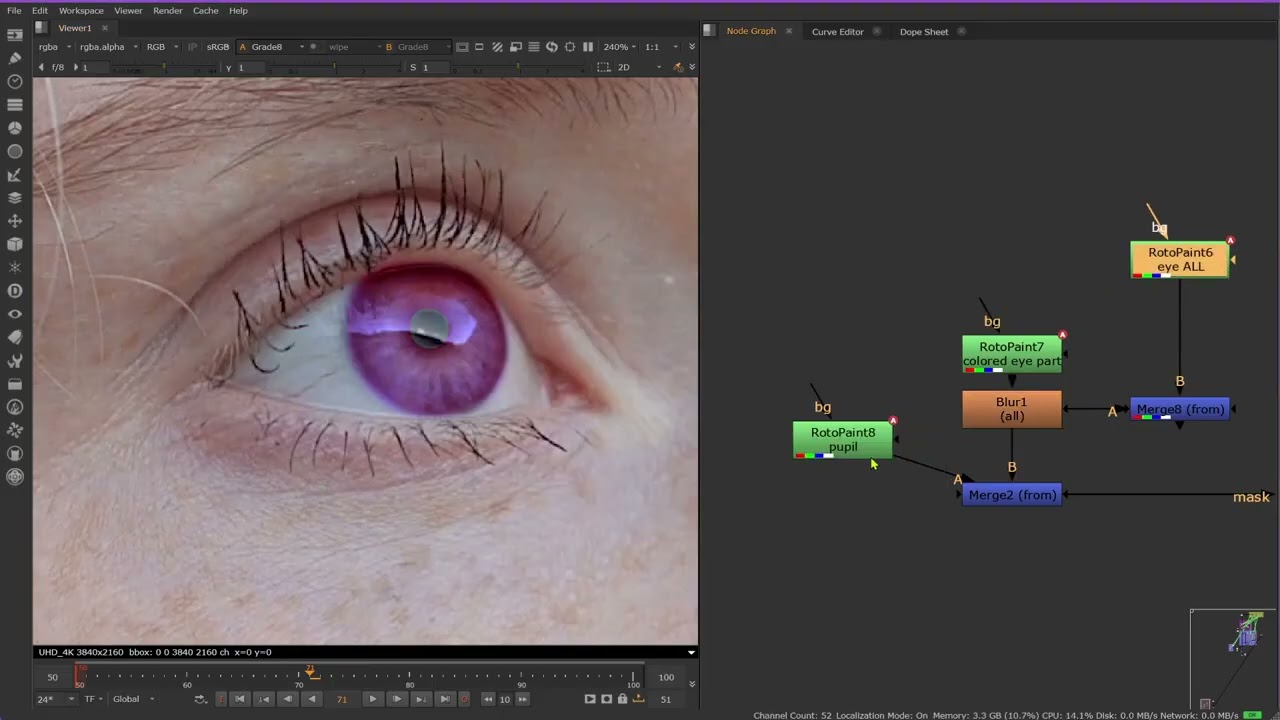 how to create basic embedded channels (masks) in nuke