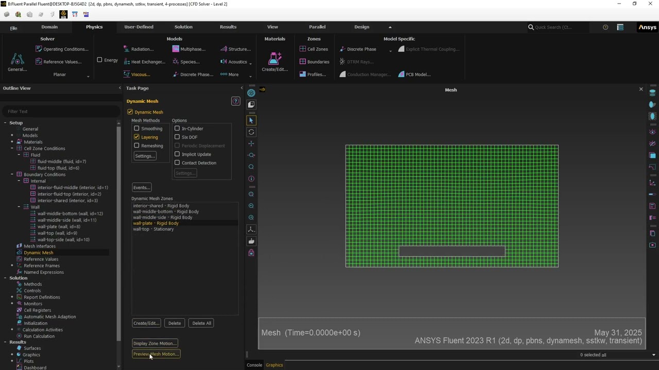 Fluent Dynamic Mesh 2 Fluid zones