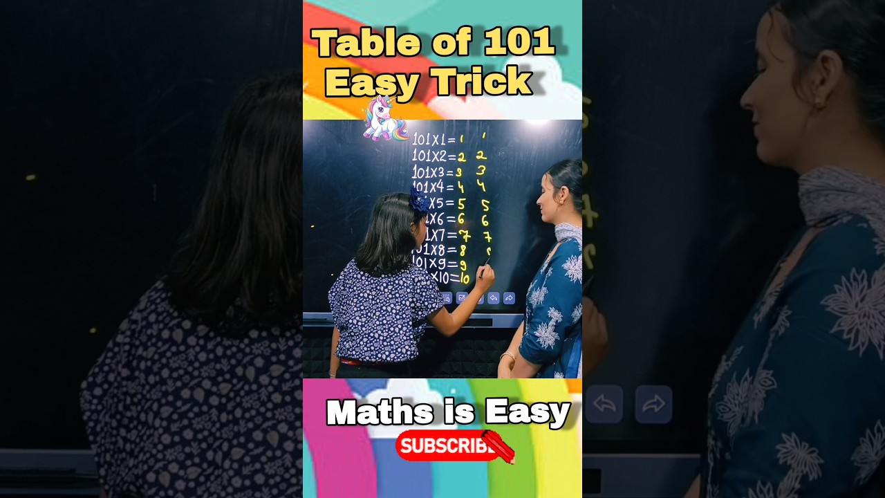 Table of 101🔥 Easy Trick | Easy Maths Trick | Vedic Maths #ytshorts #shorts #fun #tables