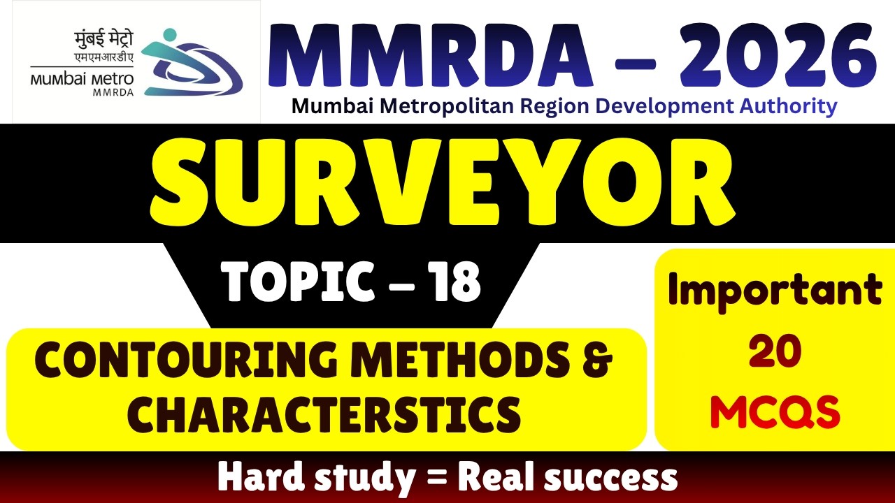 Contouring Methods MCQS | MMRDA 2026 Surveyor | MMRDA 2026 Surveyor PDF Notes | MMRDA Surveyor MCQS