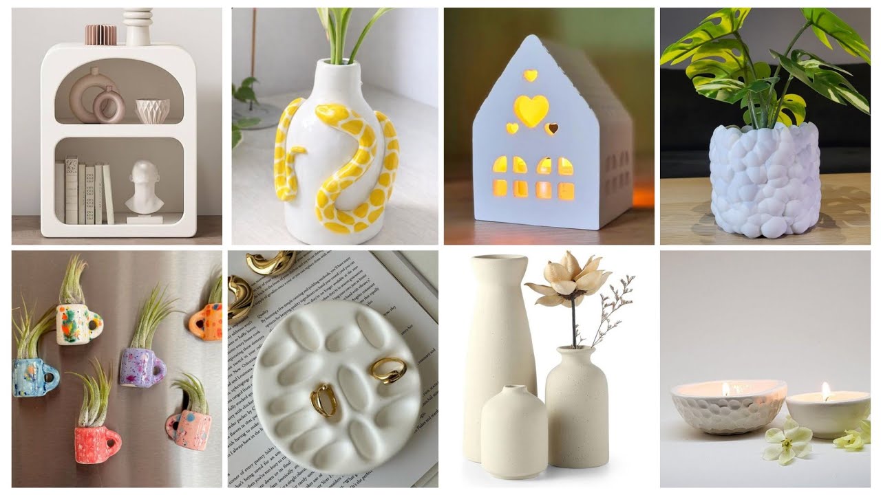 أفكار💡لديكور البيت ابدعي ديكورات لبيتك جبس#اسمنت#الطين# الصلصال#craft #diy #ideas #home #افكار #diy