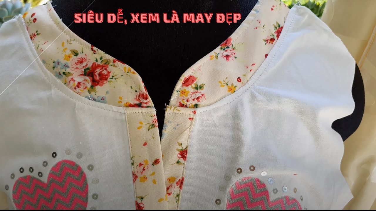 Cắt may cổ áo kiểu xẻ trụ cổ tàu rất dễ dàng chi tiết