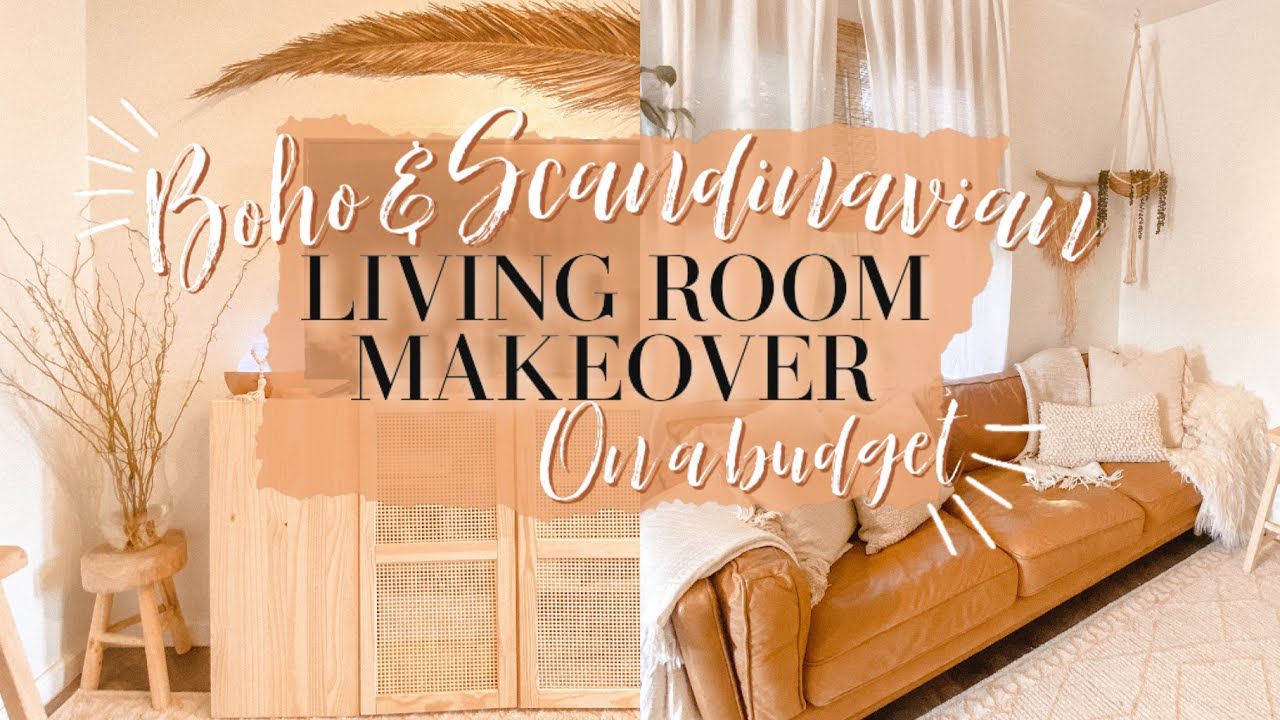 LIVING ROOM MAKEOVER ON A BUDGET //  BOHO MINIMALIST?!!