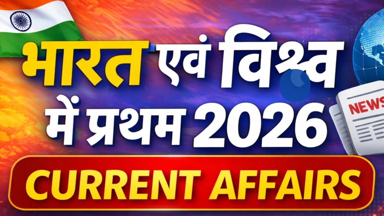 भारत एवं विश्व में प्रथम 2026 | India's first in 2026 | world's first in 2026 | current affairs 2026