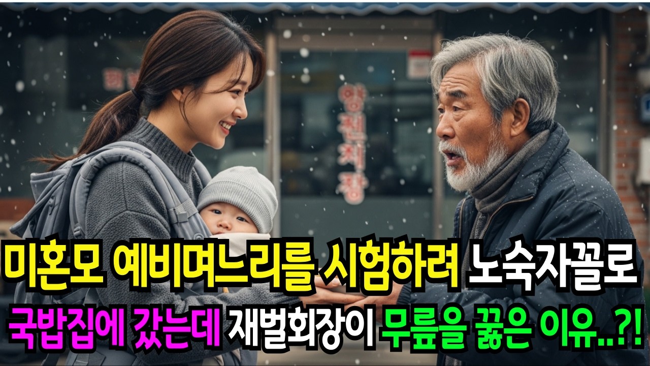 미혼모 예비며느리를 시험하려 거지꼴로 재벌회장이 국밥집에 갔는데... 결국 무릎을 꿇고 오열하게 되었다 ㅣ 오디오북 ㅣ 감동드라마 ㅣ 눈물사연