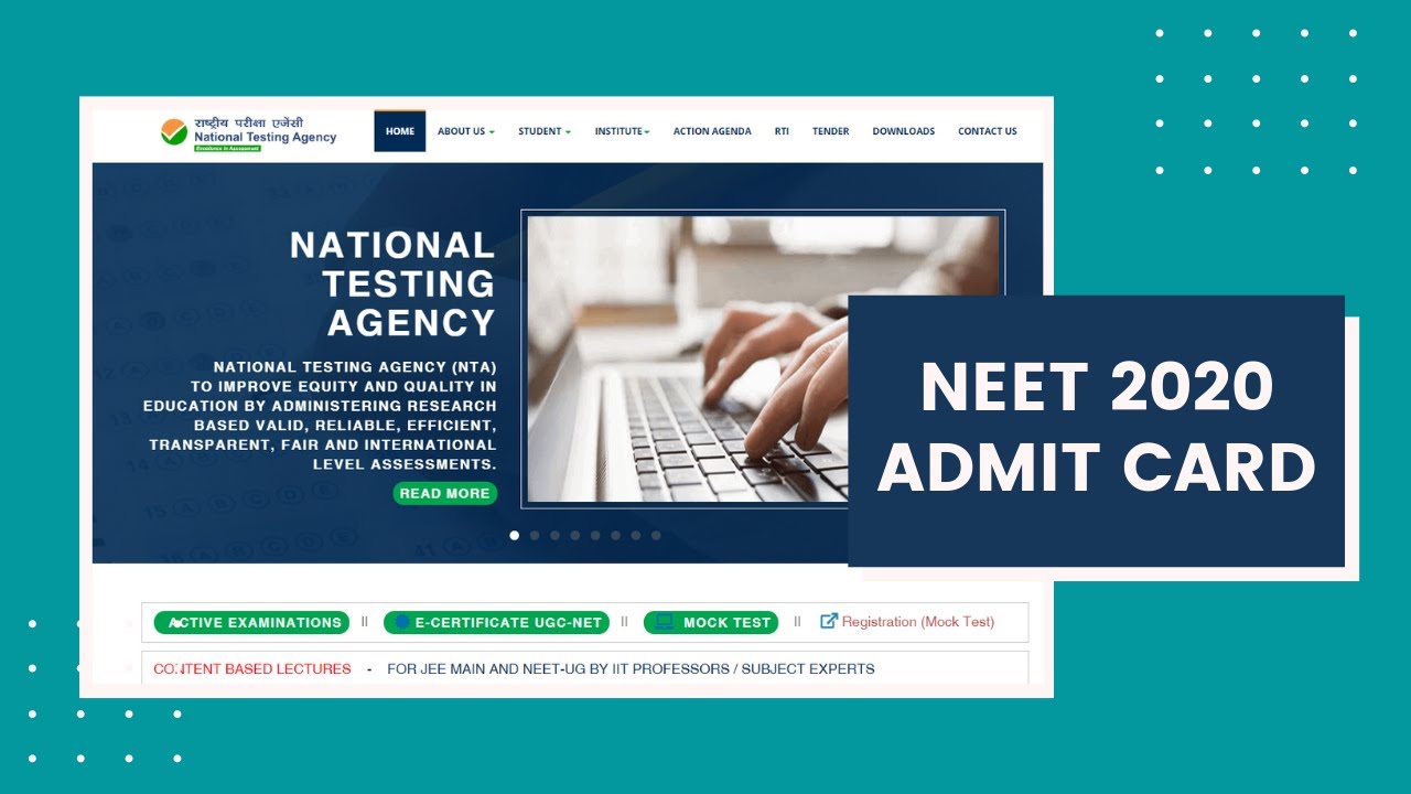 NEET 2020 Admit Card Released by NTA | NEET 2020 | NEET 2020 Latest News