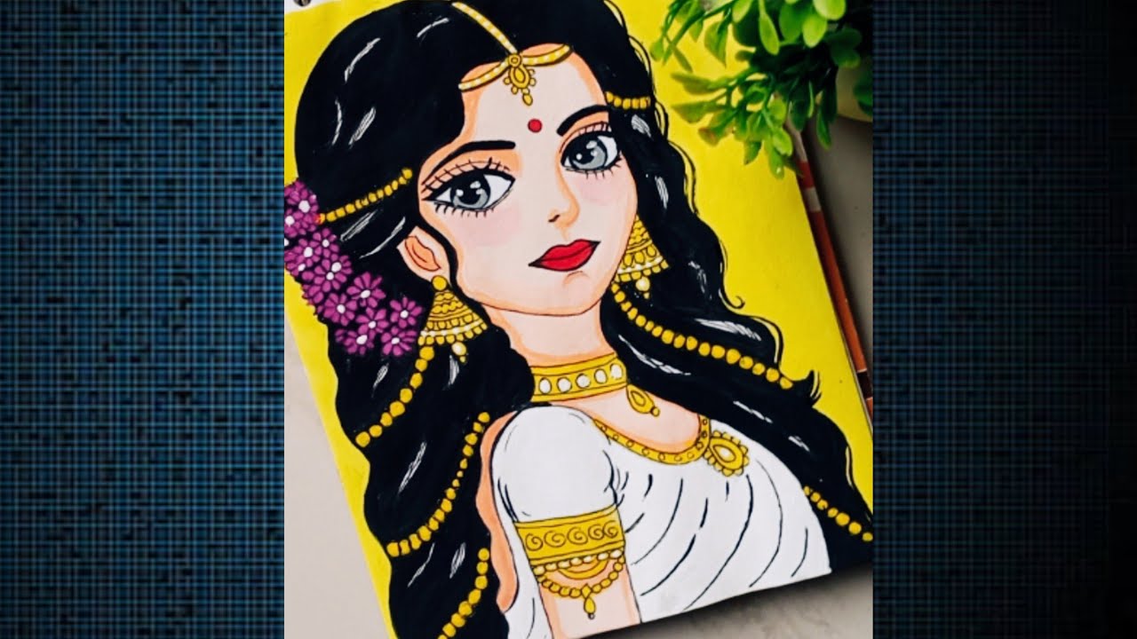 Shree Radha Drawing 🙏✨ ||step by step painting ||art||colouring ||@tanisparkle