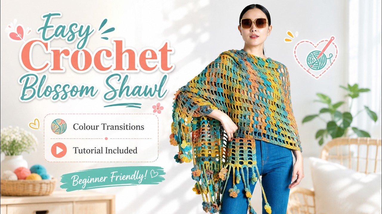 Easy Crochet Blossom Shawl