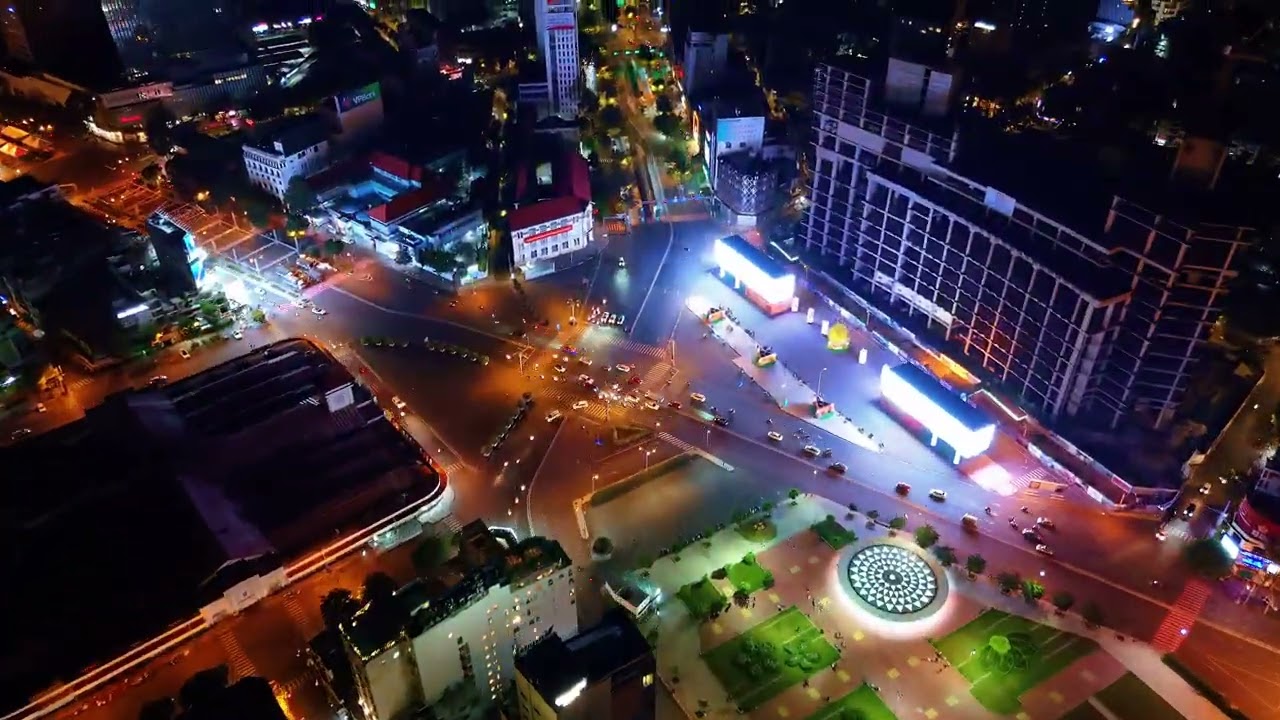 Ho Chi Minh Night Life from the sky
