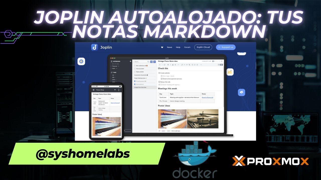 Joplin Autoalojado en Docker: Sincroniza tus notas de forma segura