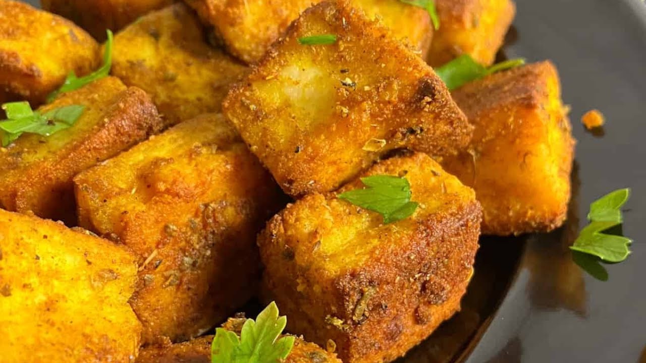 Roasted Paneer Recipe (Oven Baked Paneer)
