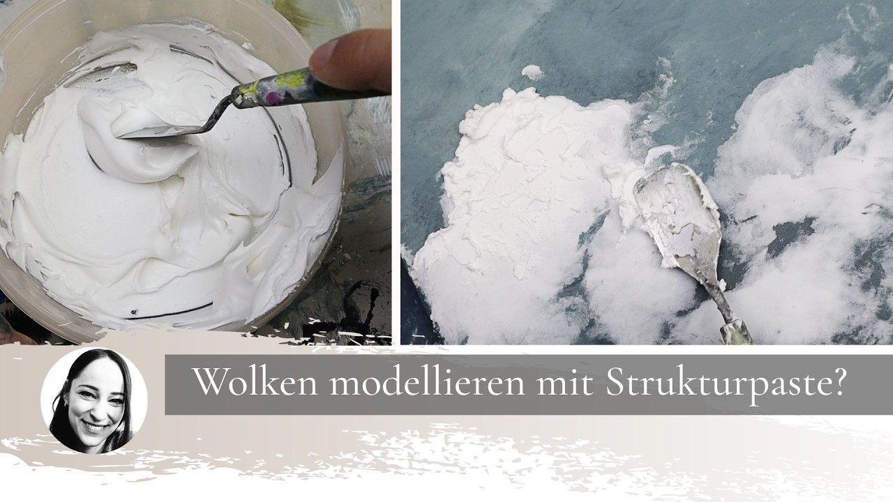 Strukturpaste Wolken malen | Schritt für Schritt zum 3D Effekt? Kunst Experiment