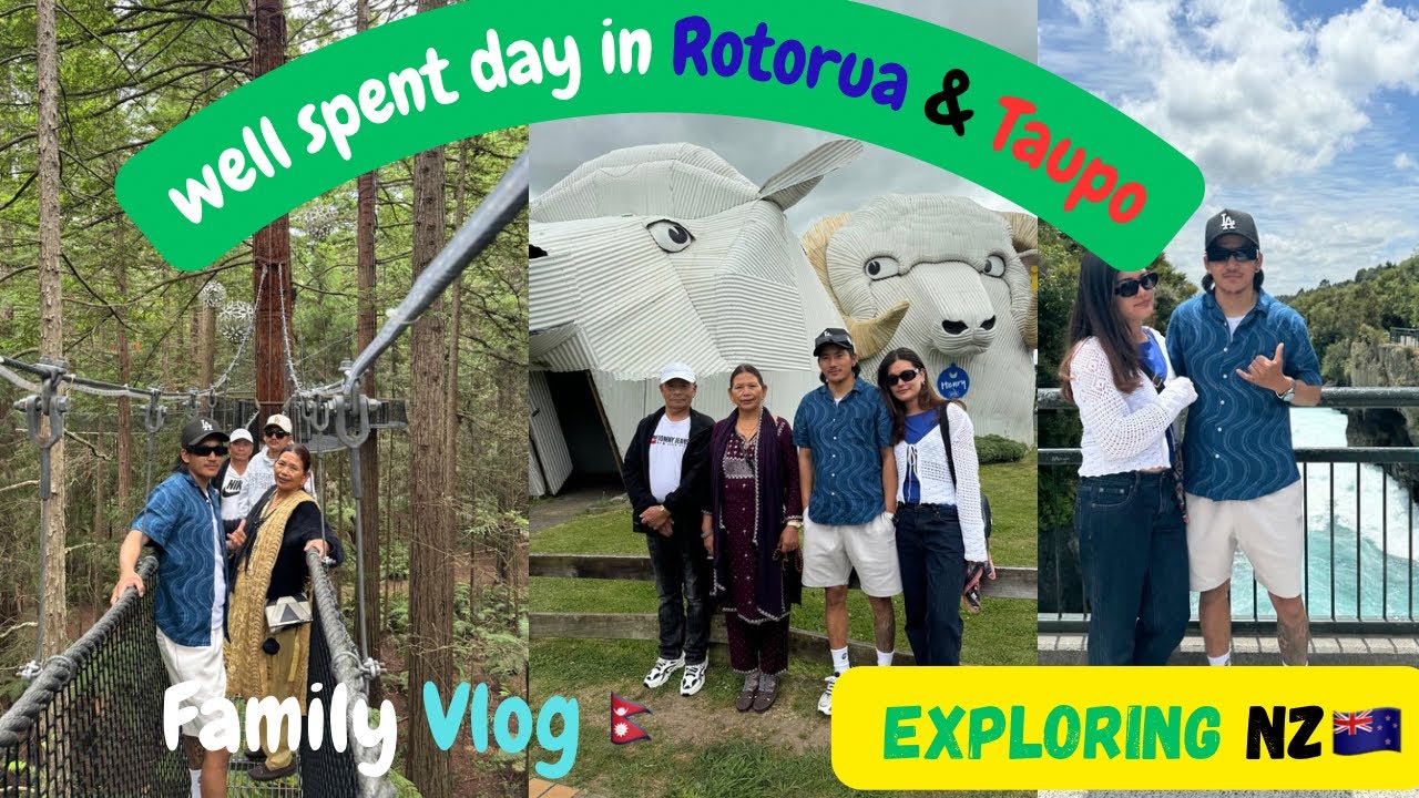 Exploring Taupo & Rotorua with family🥰/New zealand 🇳🇿 #dadmom #visit #travel #vlog