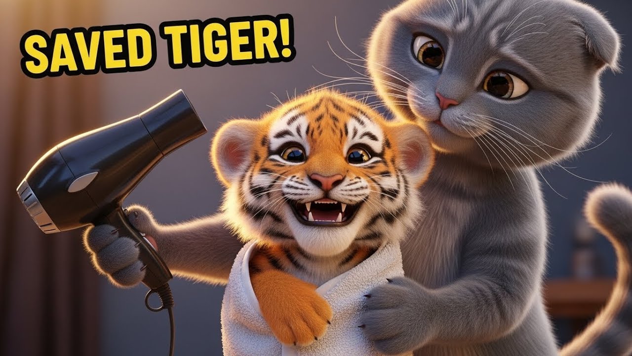 Mama Cat Rescues Tiger Cub! 🐯 Wild Cooking & Cute Kitten Adventures 🐱✨