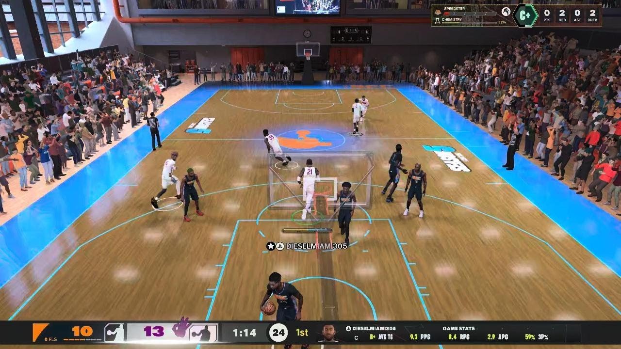 NBA 2K26. 6'11 C Tim Duncan Enforcing Stretch Five Build. Solo Rec Gameplay Highlights.