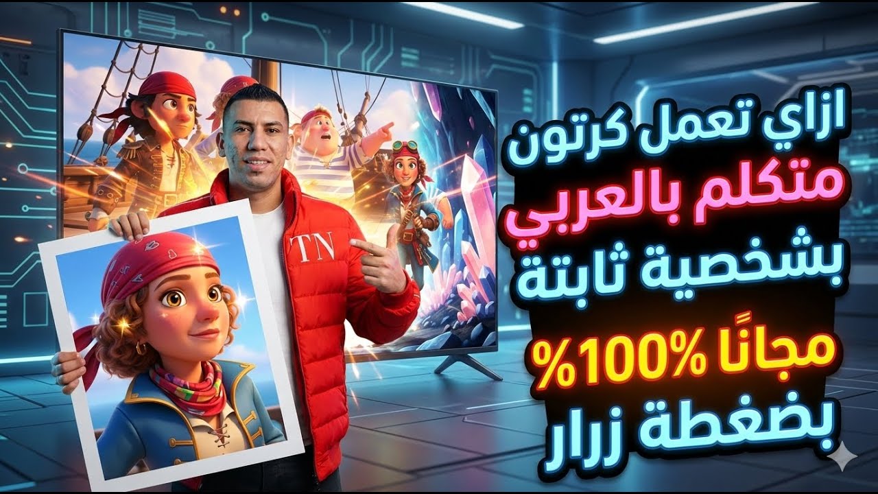 طريقة رهيبة لعمل فيديو كرتون ناطق بالعربية طويل ومجاني بالكامل باستخدام AI