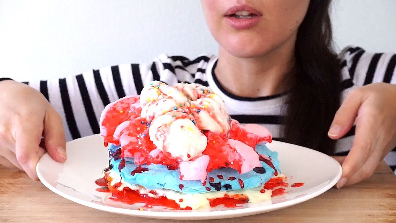 ASMR: Cotton Candy Pancake Stack | Collaboration With Christianna ASMR (Whispered)