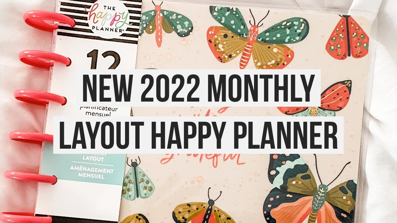New 2022 Flora and Fauna Papillon Monthly Layout Happy Planner Flip Through and Review! Butterflies