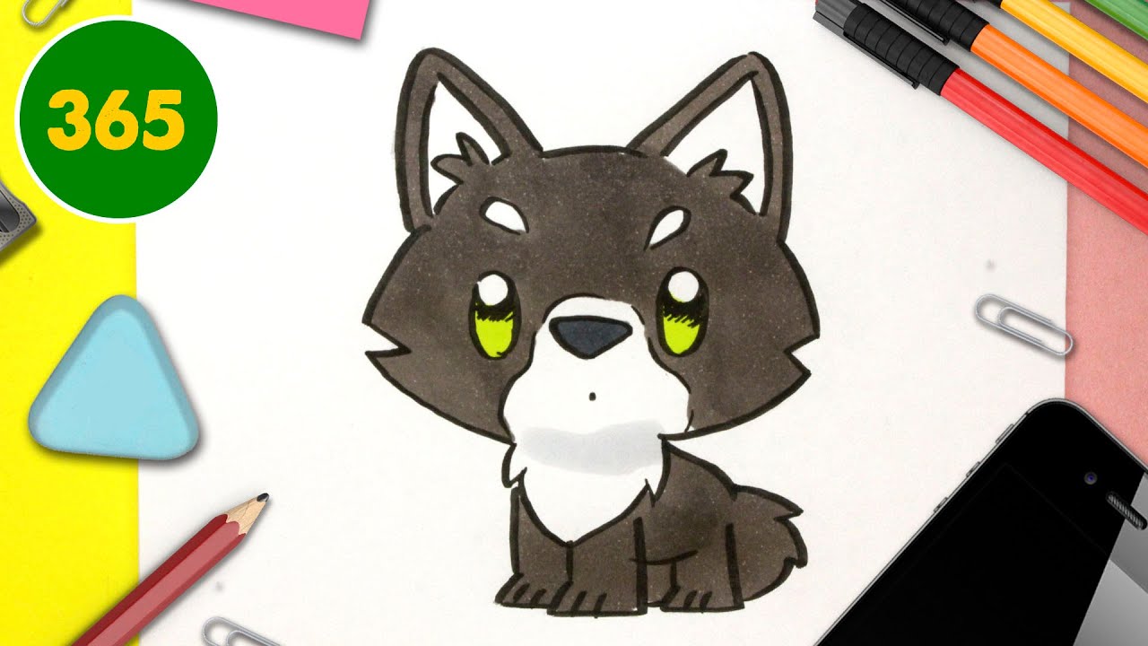 COME DISEGNARE LUPO KAWAII - Come disegnare animali