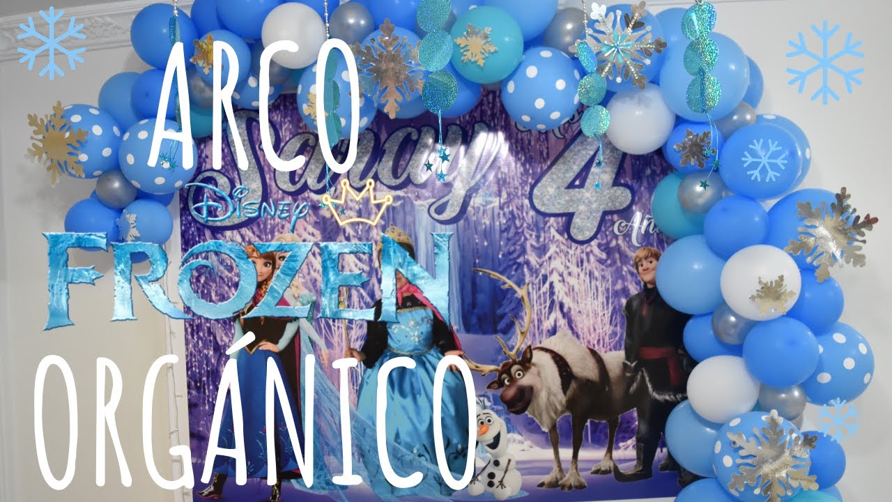 ARCO DE GLOBOS ORGÁNICO- DECORACIÓN FROZEN❄️-🤗LikeArt.