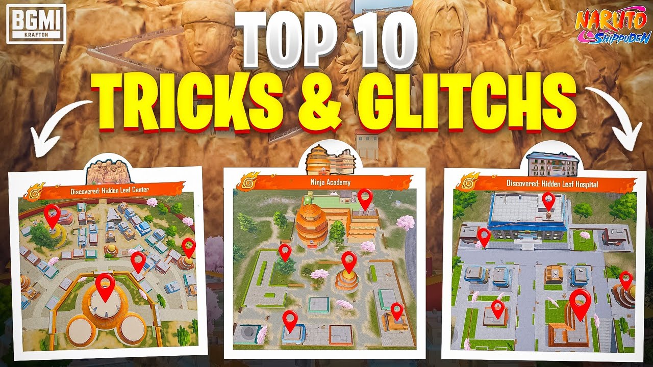 BGMI 4.5 Naruto Update 🔥 Hidden Leaf Center, Hospital & Ninja Academy All Secret Tricks
