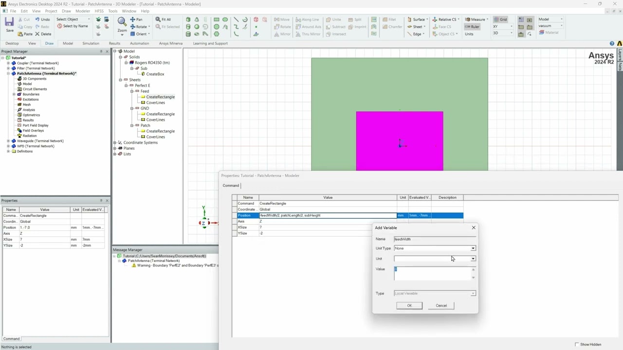 How to Build a Patch Antenna in Ansys HFSS