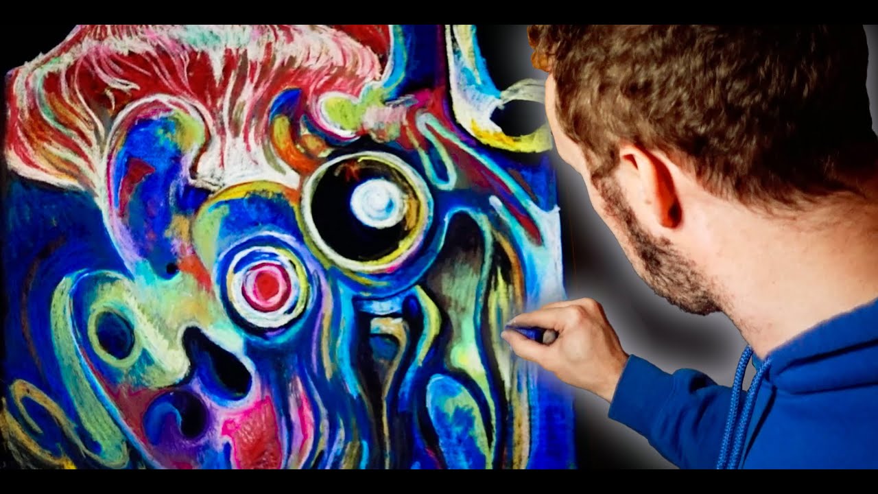 #1 Artist Tries Oil Pastels on Black Paper for 1st Time
