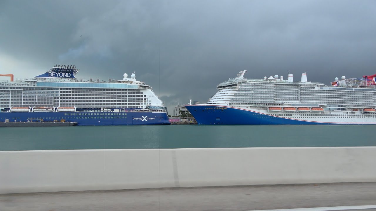 8 Cruise Ships Depart Miami after a Hail Storm