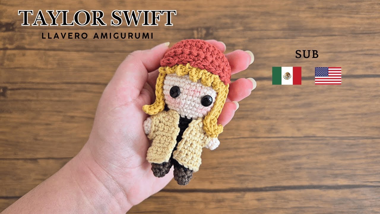 TAYLOR SWIFT LLAVERO AMIGURUMI♥️ - 6 CM - SUB ENGLISH-ESPAÑOL | EL GRILLITO TEJEDOR BY LILY