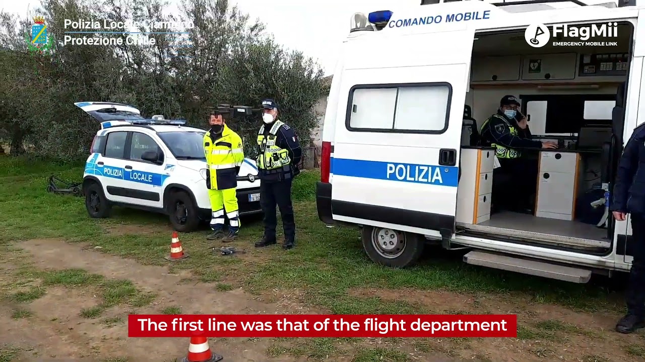 Using FlagMii EML mobile technology with the Local Police in Ciampino (Italy) - search and rescue.