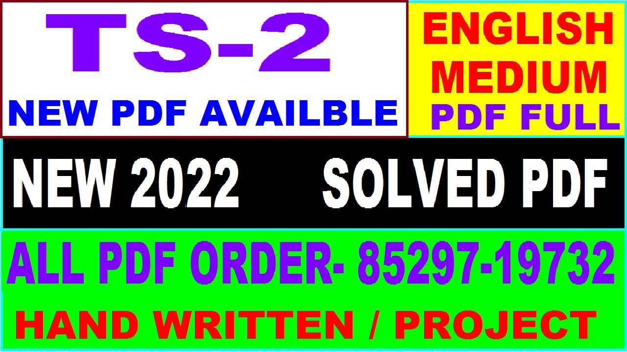 ts 2 solved assignment 2022-23 / ts 2 solved assignment in English / ignou ts 2