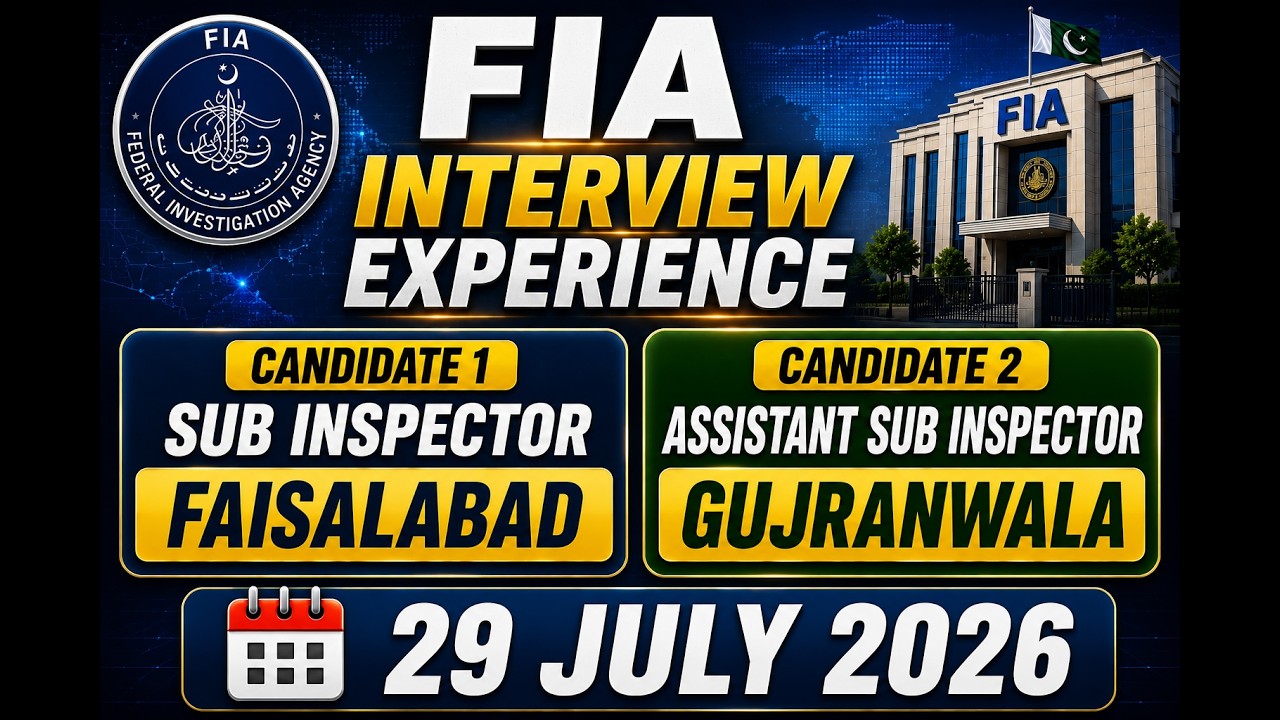 FIA Interview Experience Today sub inspector ASI call letter SI ASI UDC LDC Result Update announced?
