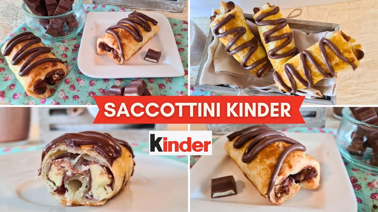 SACCOTTINI KINDER di pasta sfoglia | Pain au chocolate Kinder con pasta sfoglia