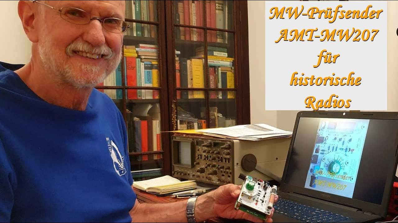 Der Mittelwellen Prüfsender AMT-MW207 - Smartphone via Bluetooth / AMT-MW207 zum historischen Radio.