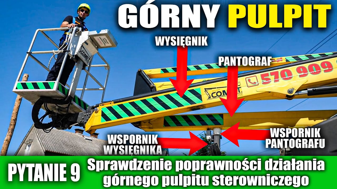 9 | PODEST RUCHOMY (ZWYŻKA) Działanie górnego pulpitu - PODEST RUCHOMY: egzamin praktyczny UDT (OTC)
