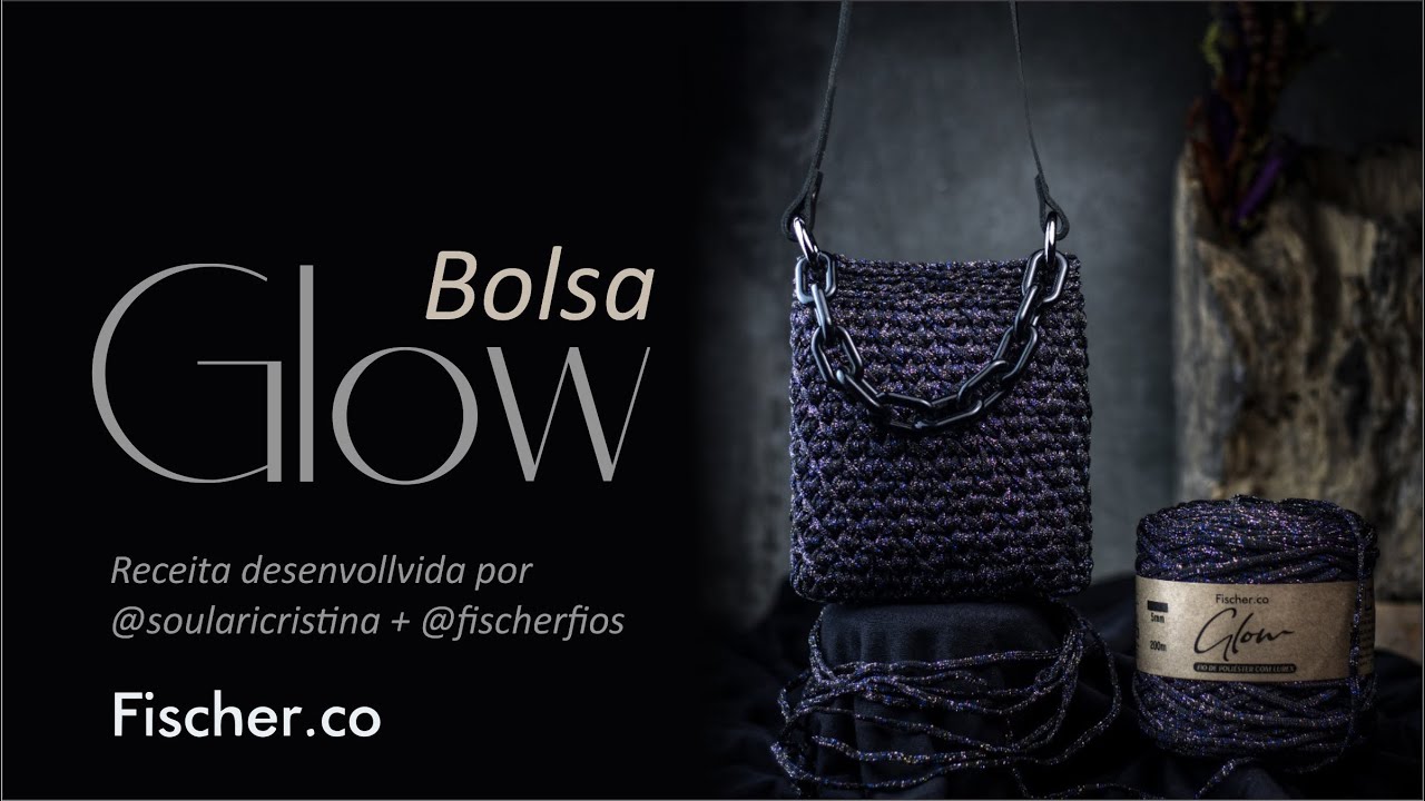 Bolsa Glow em crochê com Fio Glow da Fischer ( Por Lari Cristina)