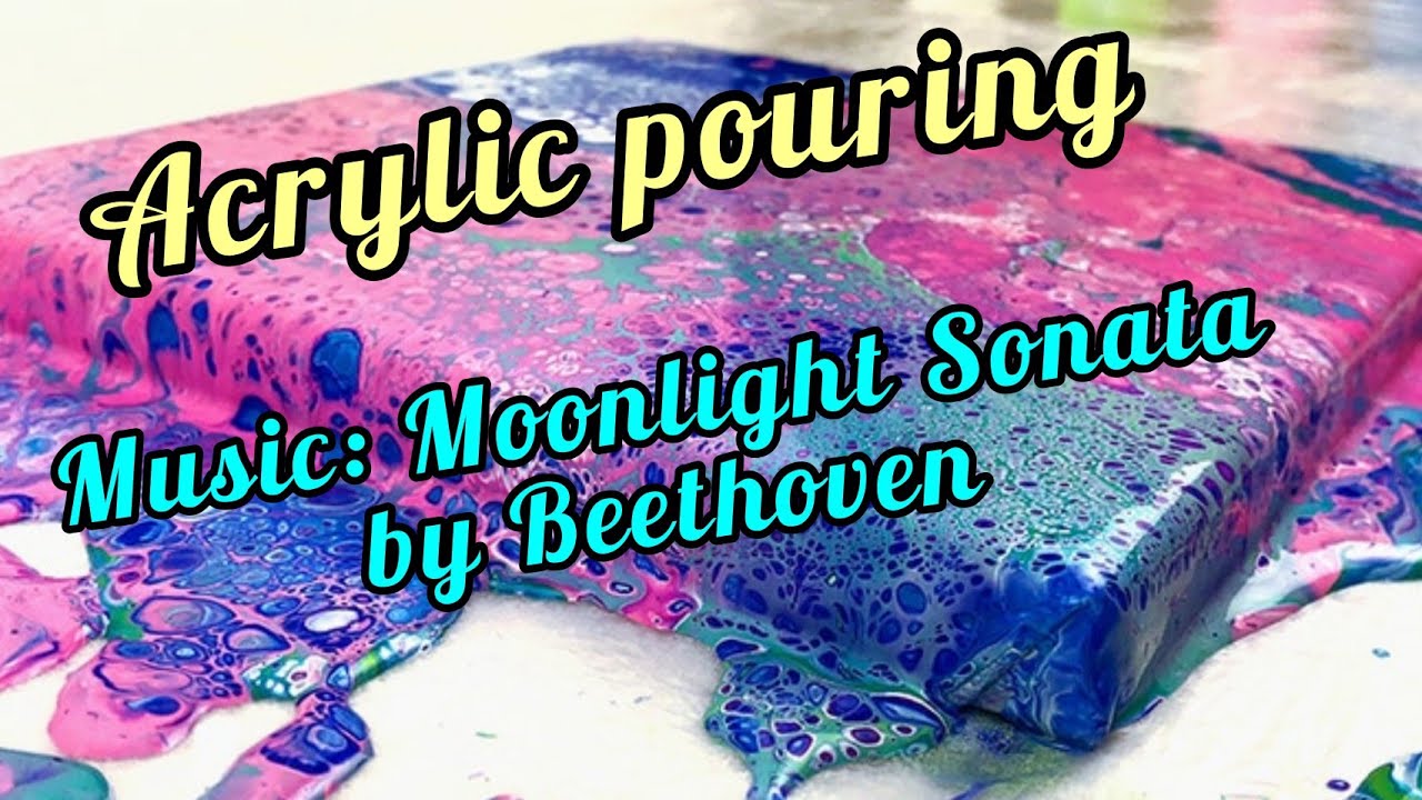Acrylic pouring painting art, symphony : Moonlight Sonata  Beethoven #classic music #ASMR #relaxing