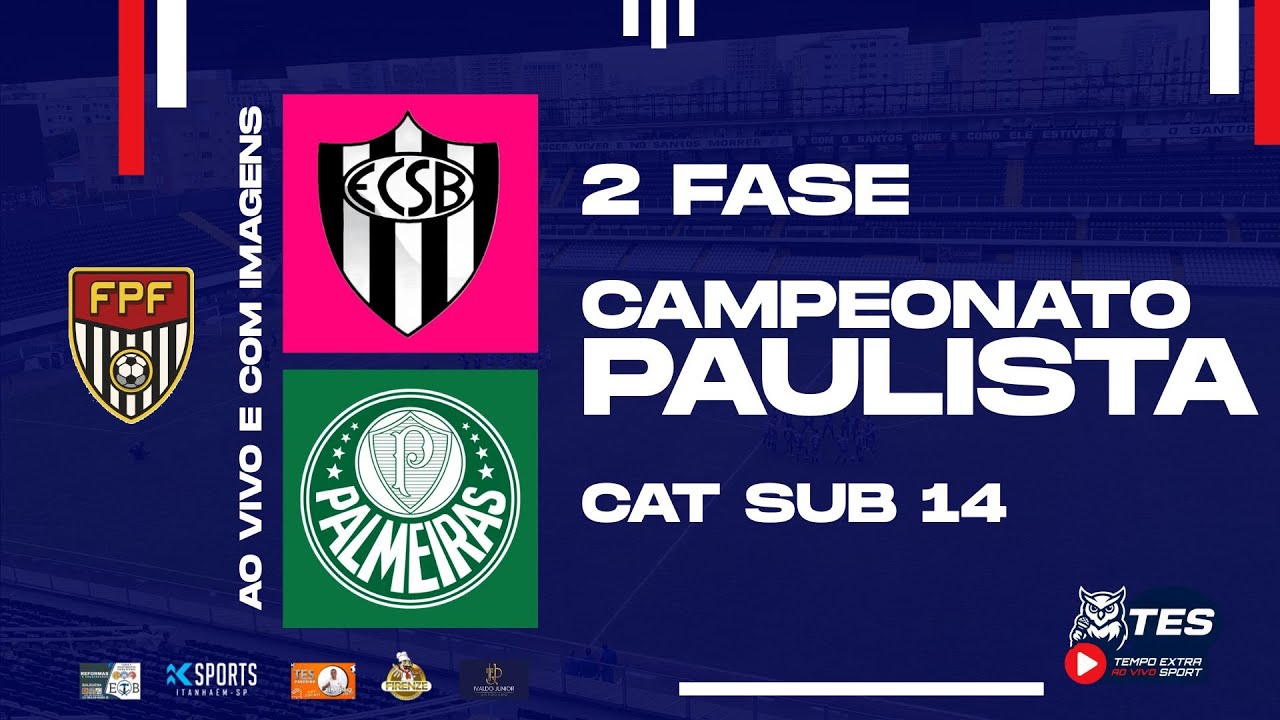 2 TEMPO - CAMPEONATO PAULISTA - SUB 14 - SÃO BERNARDO X PALMEIRAS - AO VIVO