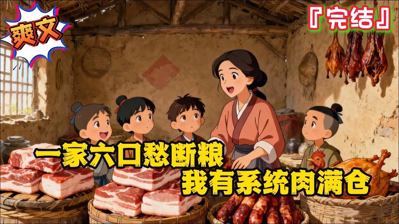 完结《一家六口愁断粮，我有系统肉满仓》【穿越+架空+系统+家长里短+发家致富+无男主】宋清瑶加班猝死，再次睁眼，成了古代小村子里五个孩子的娘…  #逃荒 #种田 #古代言情 #系统 #穿越 #家长里短