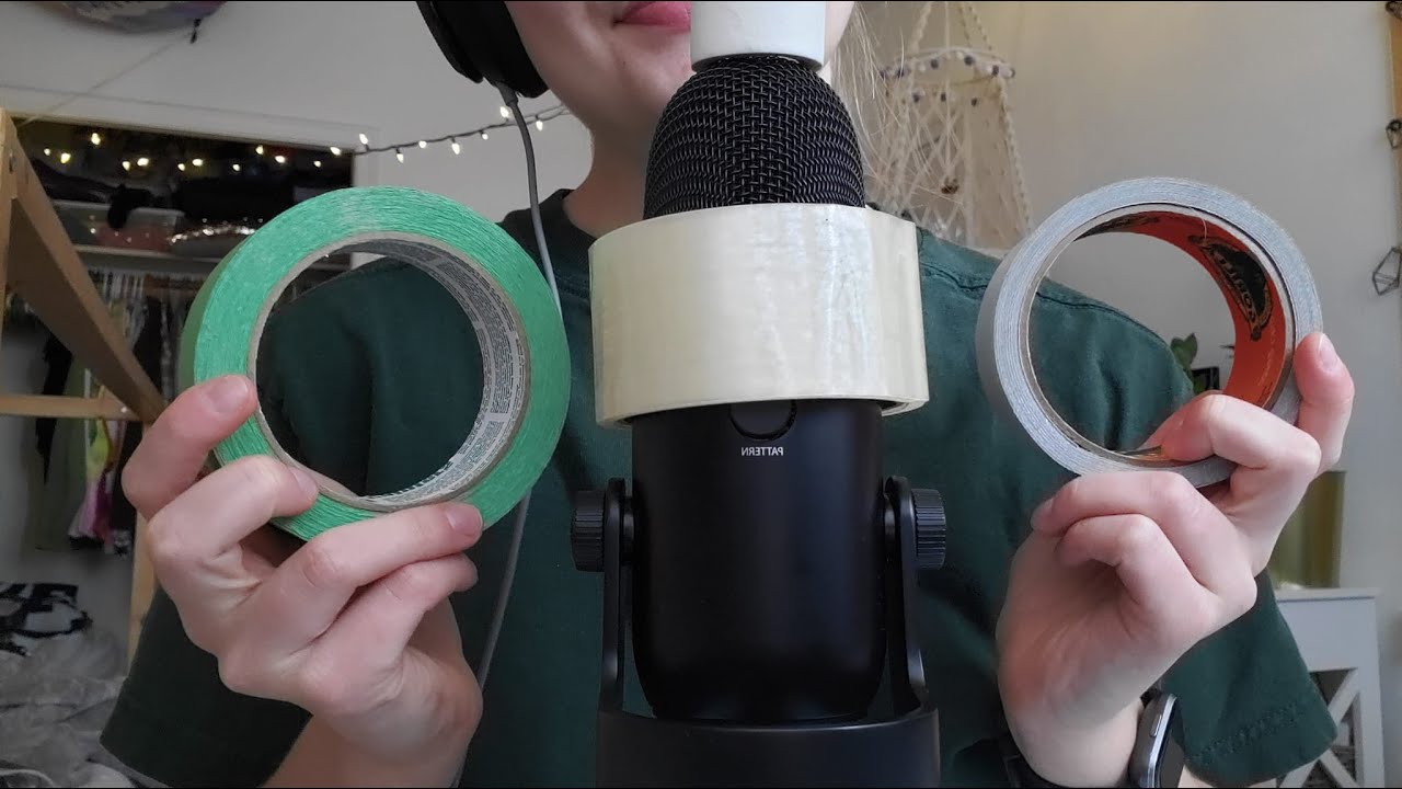 ASMR different tapes on the mic (gripping, brushing, scratching)