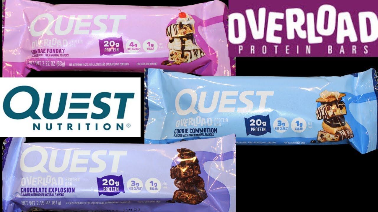Quest Overload Protein Bars: Sundae Funday, Cookie Commotion & Chocolate Explosion Review