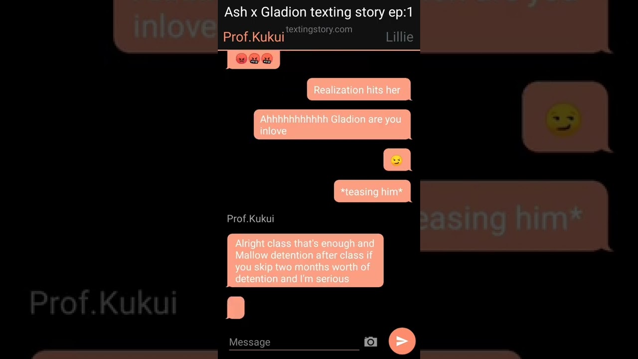 Ash x Gladion texting story ep1
