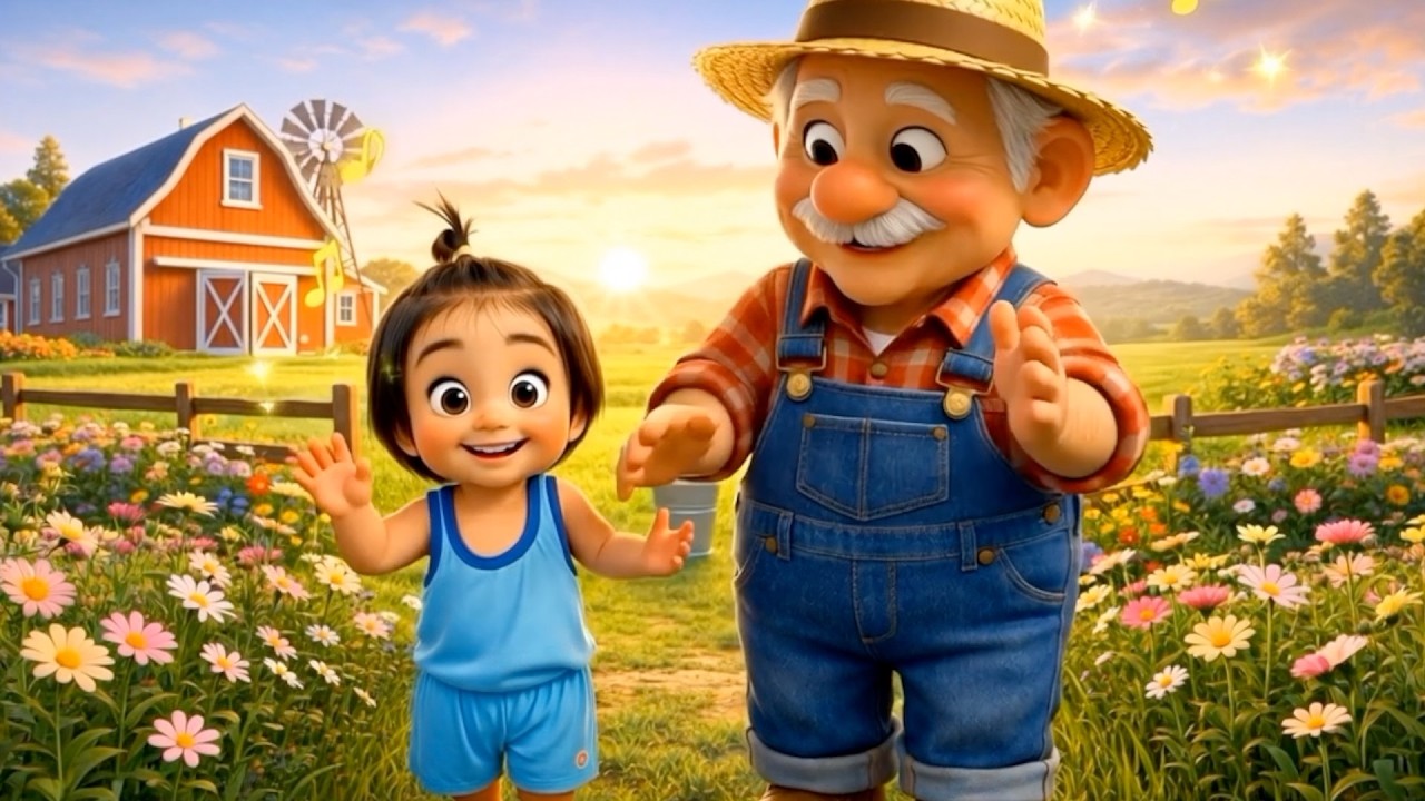 Old MacDonald Had a Farm (E-I-E-I-O) | Animal Sounds Song for Kids (2-4) | Sing Along