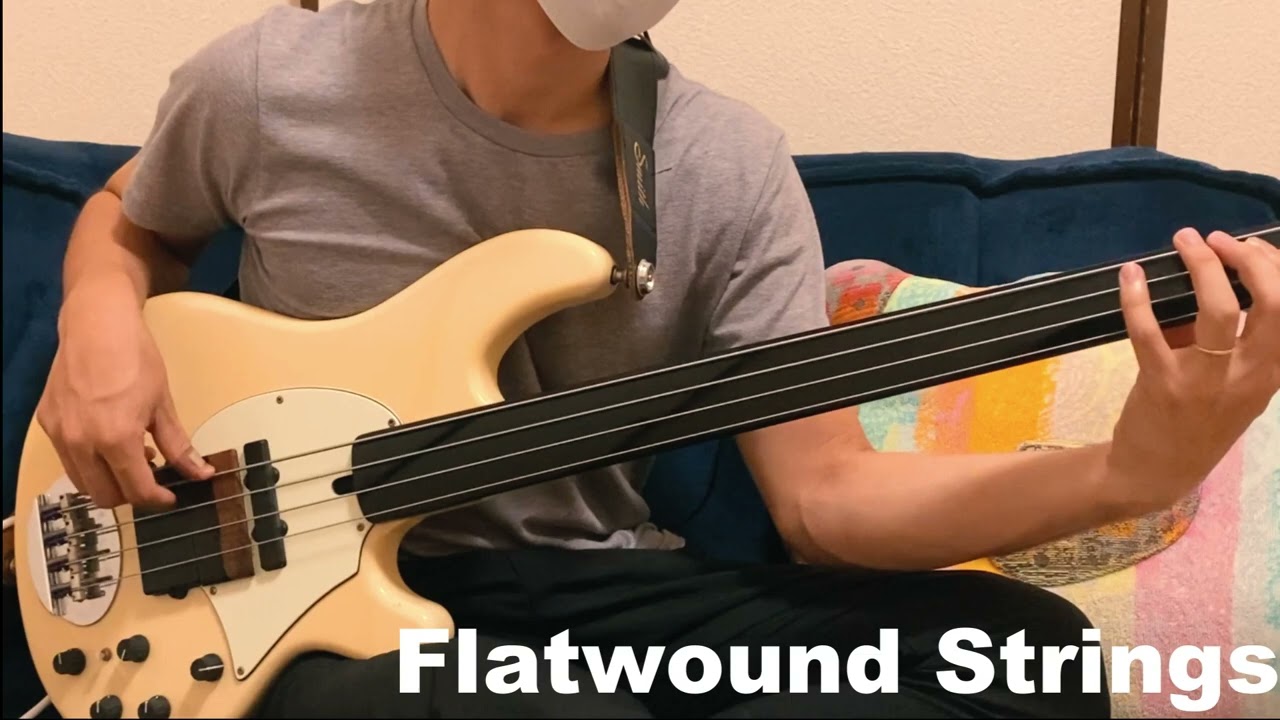 Roundwound vs Flatwound Electric Bass Strings on Fretless Bass (ERNIE BALL)