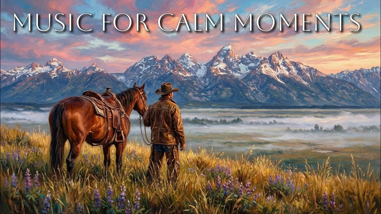 Quiet Cowboy Ambience | Calm Guitar, Piano & Light Whistling