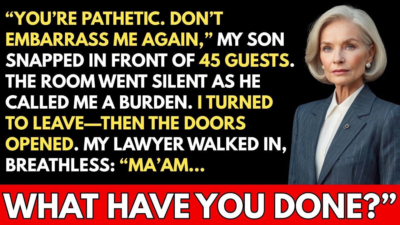My Son Insulted Me In Front Of 45 Guests — Then My Lawyer Walked In With The Truth...