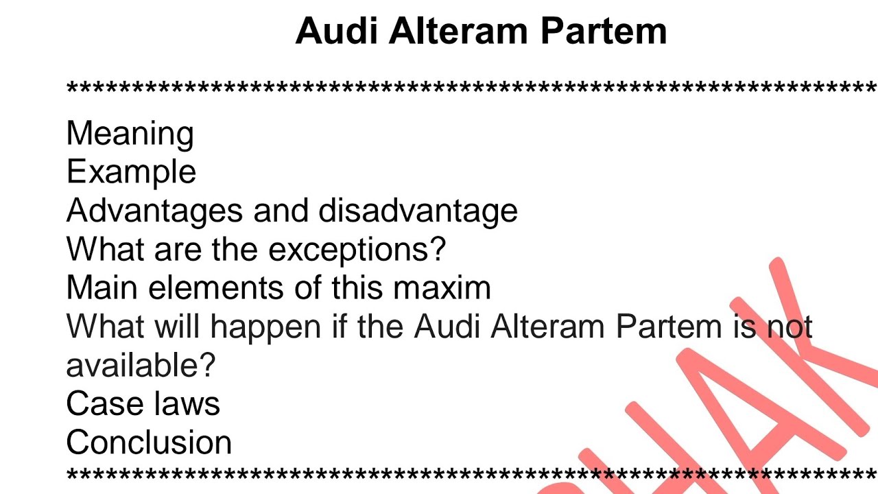 Audi alteram partem | Audi alteram partem in administrative law