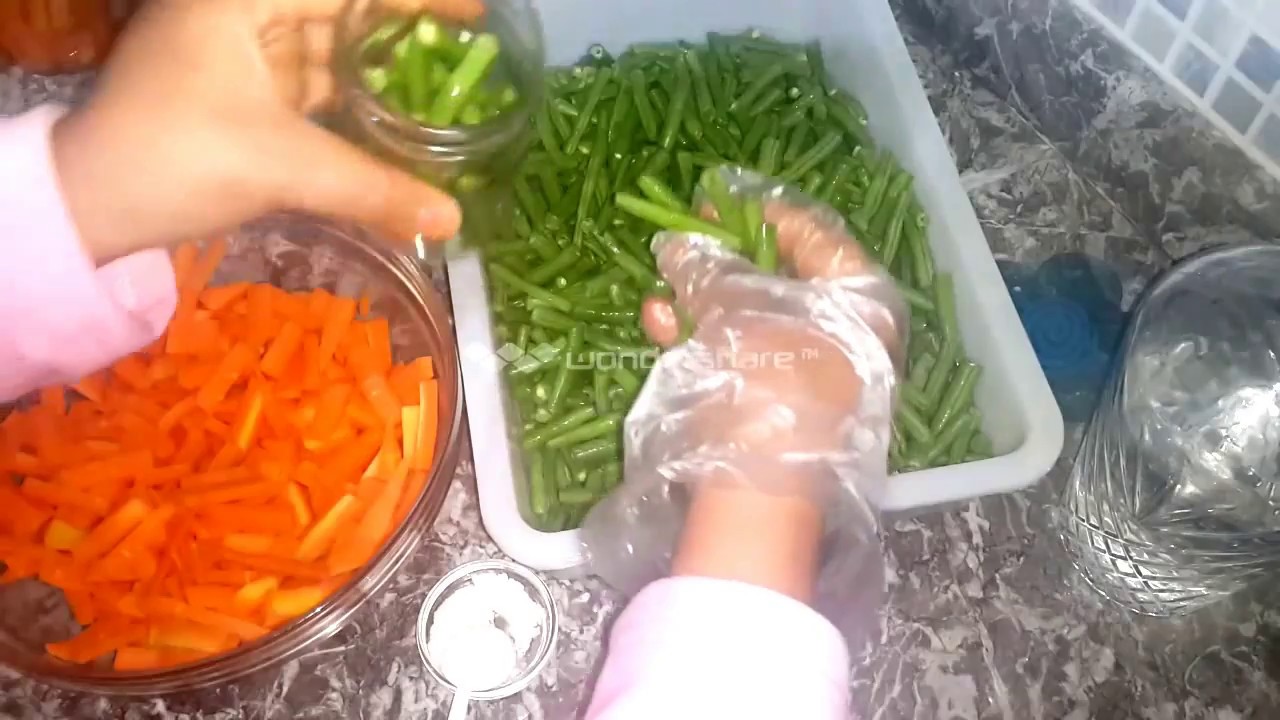 طريقة تعليب وتصبير ‫الجزر واللوبيا الخضراء‬‎ الفاصوليا البسلة ـ beans and carrots